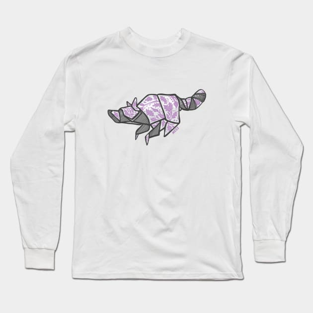 Origami Raccoon Long Sleeve T-Shirt by Mess By Design 